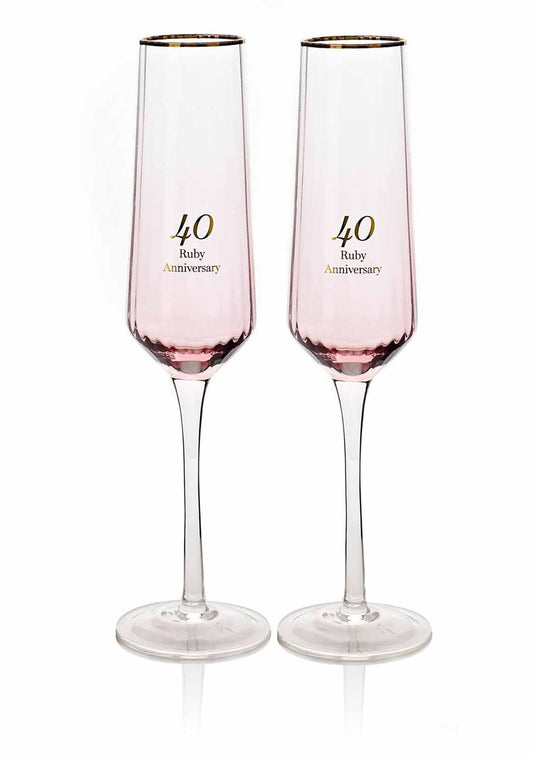 40th Anniversary Champagne Glasses