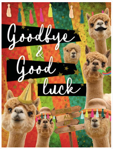 Goodbye & Good Luck Llama