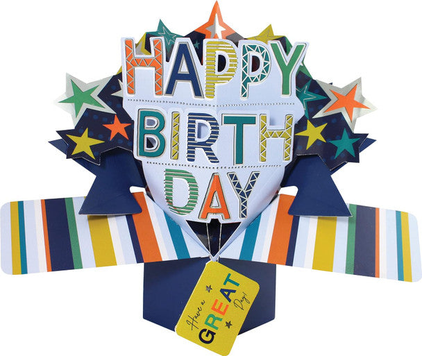 Happy Birthday Great Day - Pop Up Card