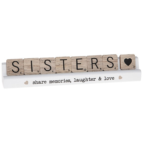 Scrabble Table Plaque Sisters