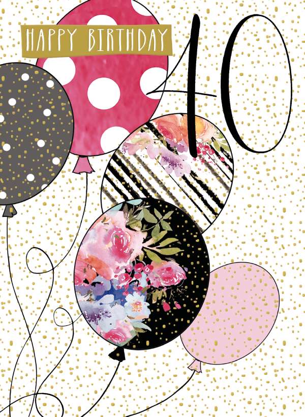 40th Birthday - Pink Balloons
