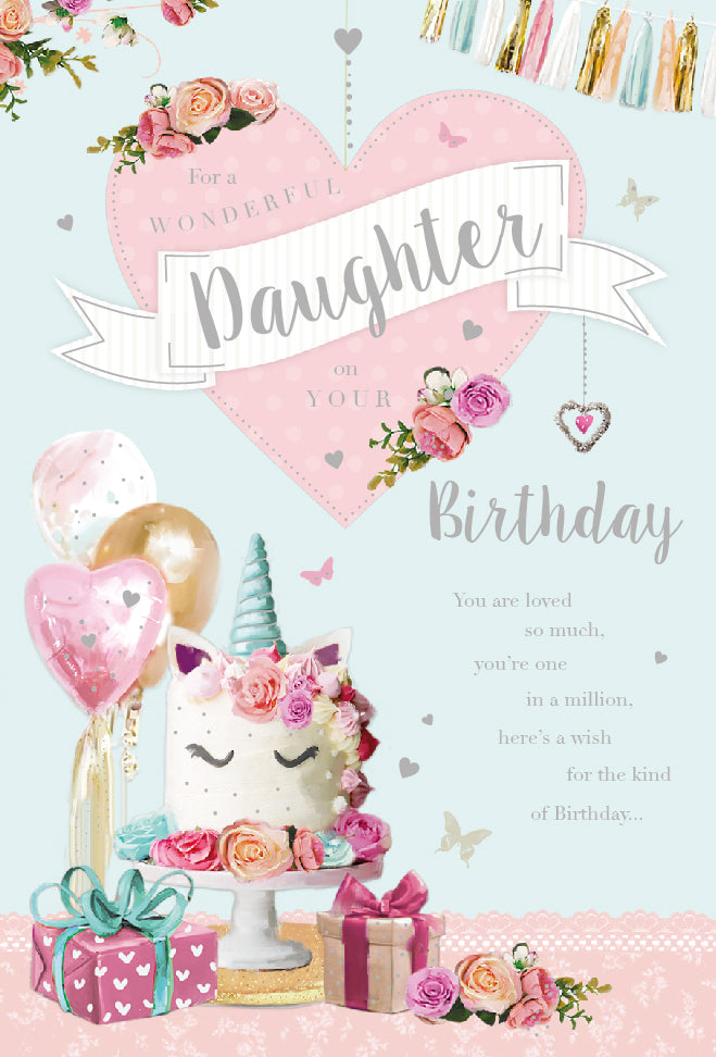Daughter Birthday - Heart Unicorn