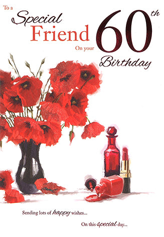 Friend 60th Birthday - Poppies