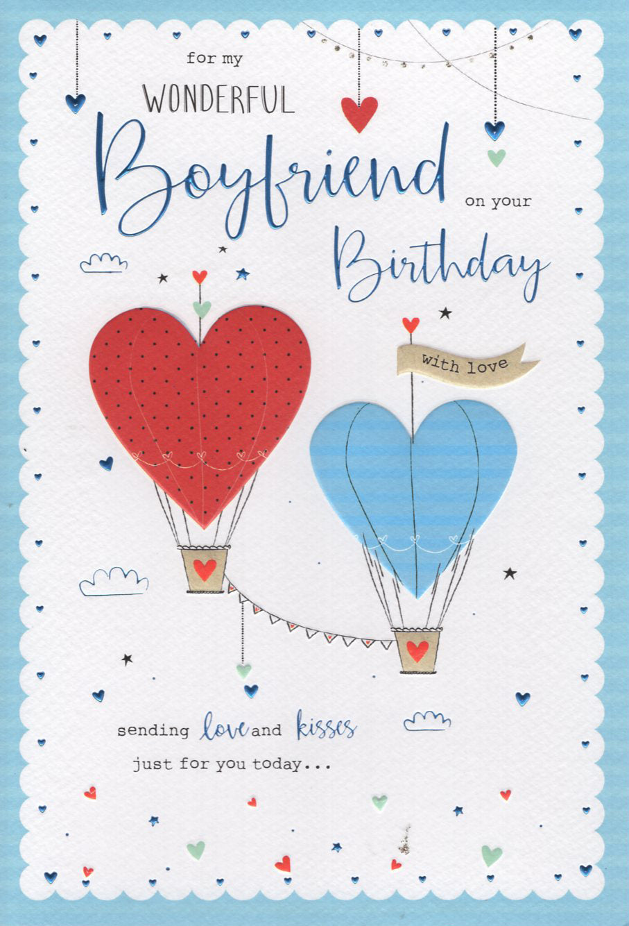 Boyfriend Birthday - Heart Air Balloons