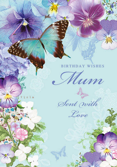 Mum Birthday - Blue Butterfly
