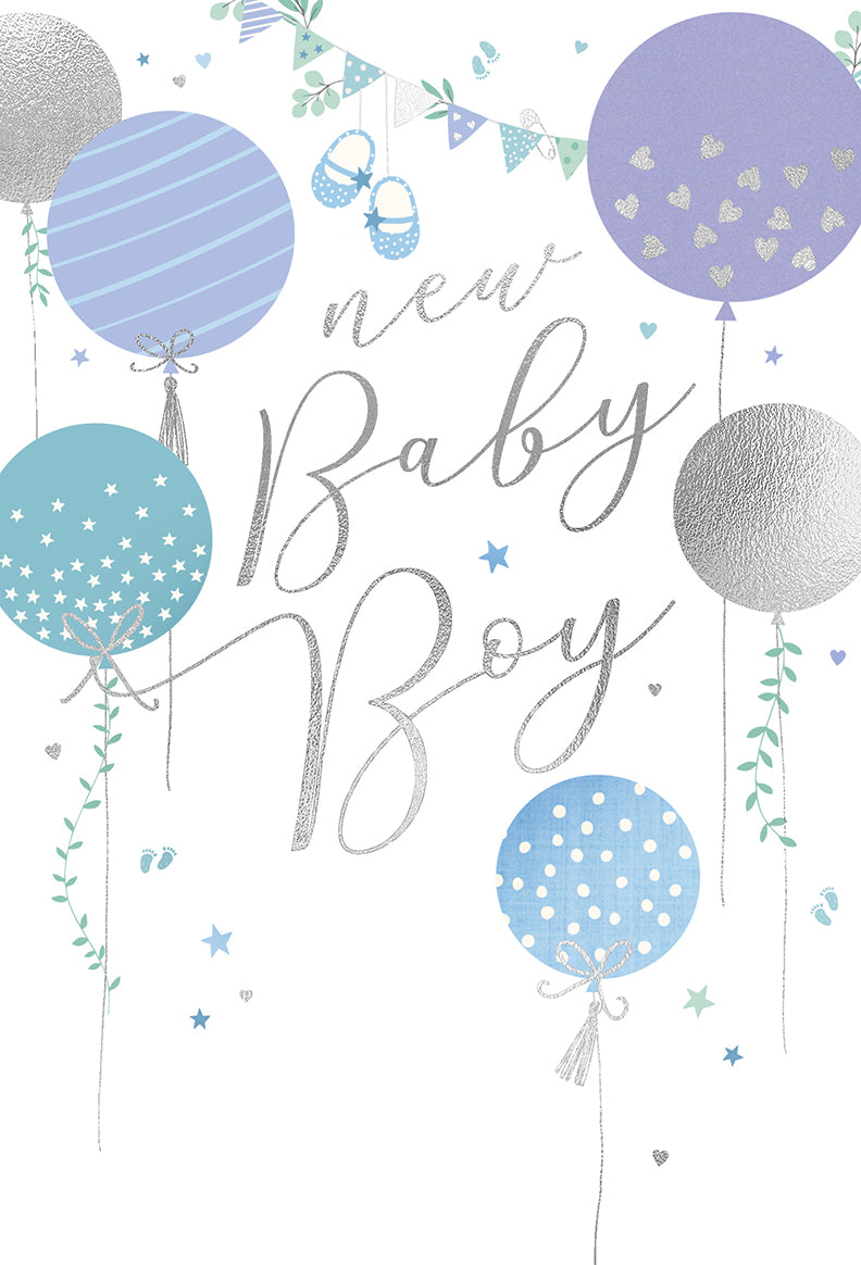Baby Boy Birth Blue Silver